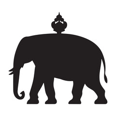 Elephant Silhouette with Howdah Detailed Vector Illustration for Cultural and Historical Depictions