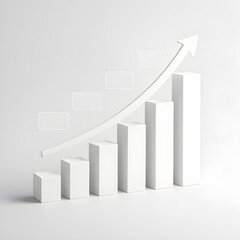 White Business Bar Chart showing an increase