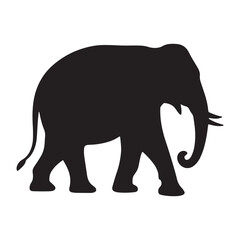 Obraz premium Majestic Elephant Silhouette Walking Symbol of Strength and Wisdom for Wildlife Designs