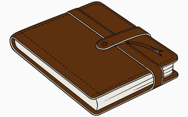 Elegant brown leather notebook product photography background