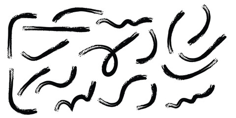 Brush strokes collection, Abstract hand drawn artistic elements for creative design