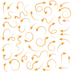 Elegant arrows set for business plan, presentation and education. Sign, Symbol, Hand drawn arrow collection