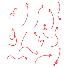 Set of Hand drawn vector arrows doodle on white background.design element vector illustration.
