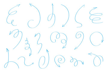 Doddle arrow set, collection of hand drawn arrows, vector set.