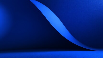 Deep blue abstract curve with bright light shadow
