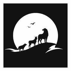 A minimalist wild animal style silhouette illustration