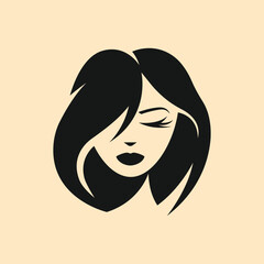 girl vector abstract modern logo
