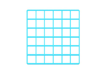 Bright neon blue grid glowing on transparent background, perfect for futuristic or technological designs