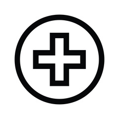 Fototapeta premium Simple Black Cross in Circle Design