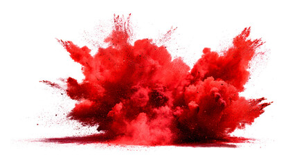 Red explosion cloud with transparent background for creative design