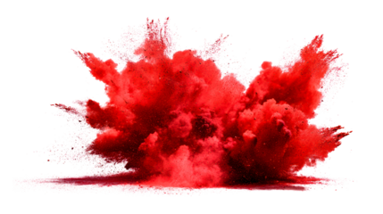 Red explosion cloud with transparent background for creative design