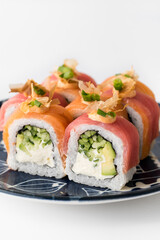 Sushi. Fast food. The concept of Japanese cuisine.