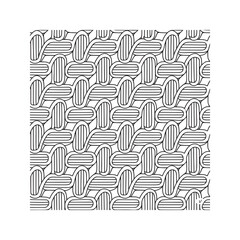 Geometric seamless pattern with interwoven lines, abstract black and white vector background