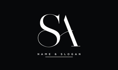 Fototapeta premium SA, AS, S, A Abstract Letters Logo Monogram