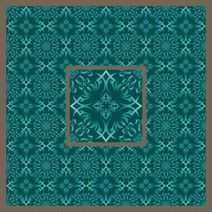 Teal Ornamental Pattern Background