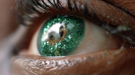 Close-up of an emerald eye.