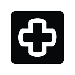 Obraz premium A Rounded Medical Cross in Square for Aid