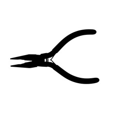 Black pliers are isolated on white background, ready for use