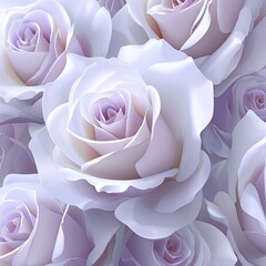 Close-up of many pale lavender roses