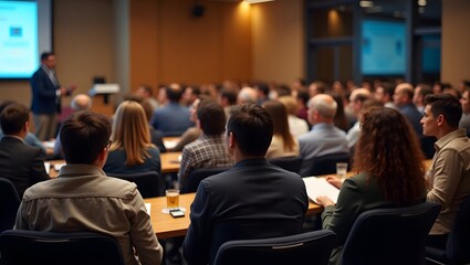 Professional Development Seminar Attended by Business Professionals Gaining New Insights