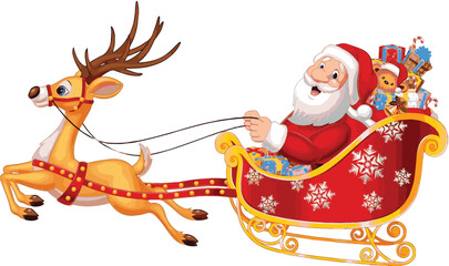 santa claus and reindeer