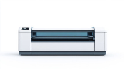 Modern, industrial printing machine, front view, isolated on white background. 3D Illustration.