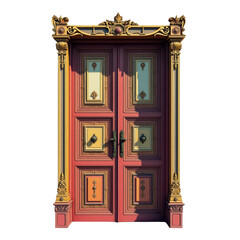 Ornate double doors with decorative panels.