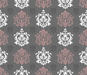 Classic Damask Seamless  Pattern - Vector Illustration for Elegant Textile  Design  