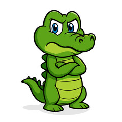crocodile cute cartoon angry alligator mascot illustrations