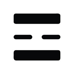 Black and White Graphic Menu Icon for Interface Design Purposes