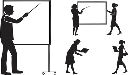 Teacher at Board – Silhouette Pack