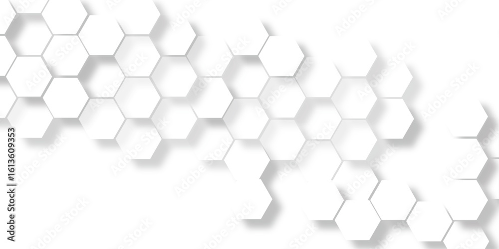 Poster hexagon concept design abstract technology background vector grey hexagon white background wall patt