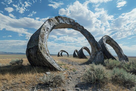 Futuristic boundary of realities with bending time and impossible geometry