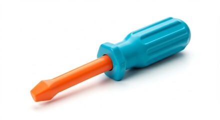 鮮やか青オレンジ 小型ドライバー 精密作業用 清潔感漂う背景. AI Generated