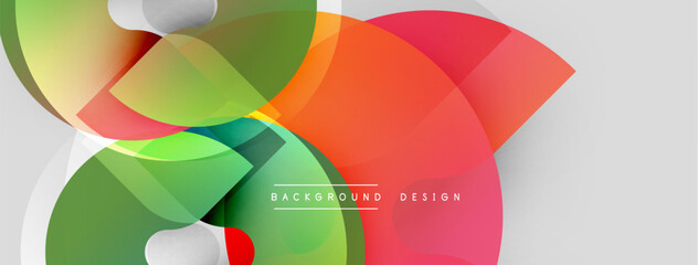 Obraz premium Abstract colorful shapes overlap, creating dynamic visual composition. Gradient hues blend smoothly, modern design element.