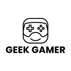 Gaming avatar with joystick and nerd glasses