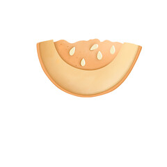 Cute Pumpkin Slice Illustration 