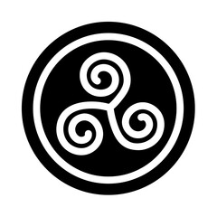 Ancient Celtic spiral triskelion symbol in circle