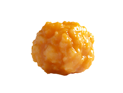 Orange Food Paste Ball on Transparent Background