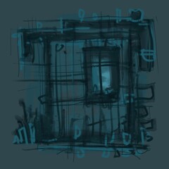 Abstract image for printing. Picture for modern interiors. The picture is painted by hand on a tablet.