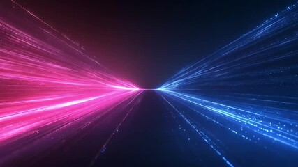 Abstract digital background with vibrant blue and pink light streaks - Powered by Adobe