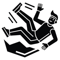 slip and fall vector icon