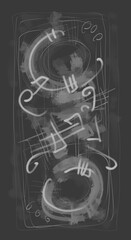 Abstract image for printing. Picture for modern interiors. The picture is painted by hand on a tablet.