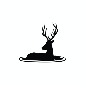 black silhouette of a deer