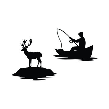 santa claus and reindeer silhouette
