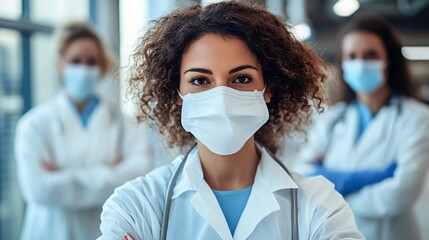 Dedicated Medical Workers in Full Protective Suits Responding to Pandemic Crisis