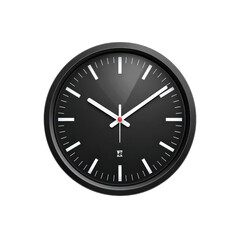 Black Round Wall Clock Modern Minimalist Design with White Hour Markers and Hands for Home Office Decor