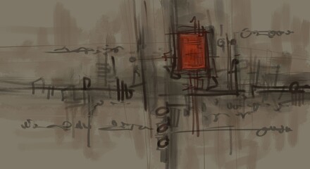 Abstract image for printing. Picture for modern interiors. The picture is painted by hand on a tablet.