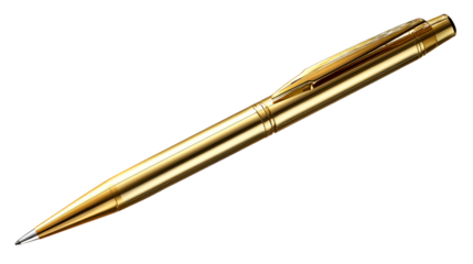 Gold ballpoint pen with a sleek design and smooth writing mechanism