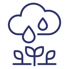 natural irrigation line icon on white